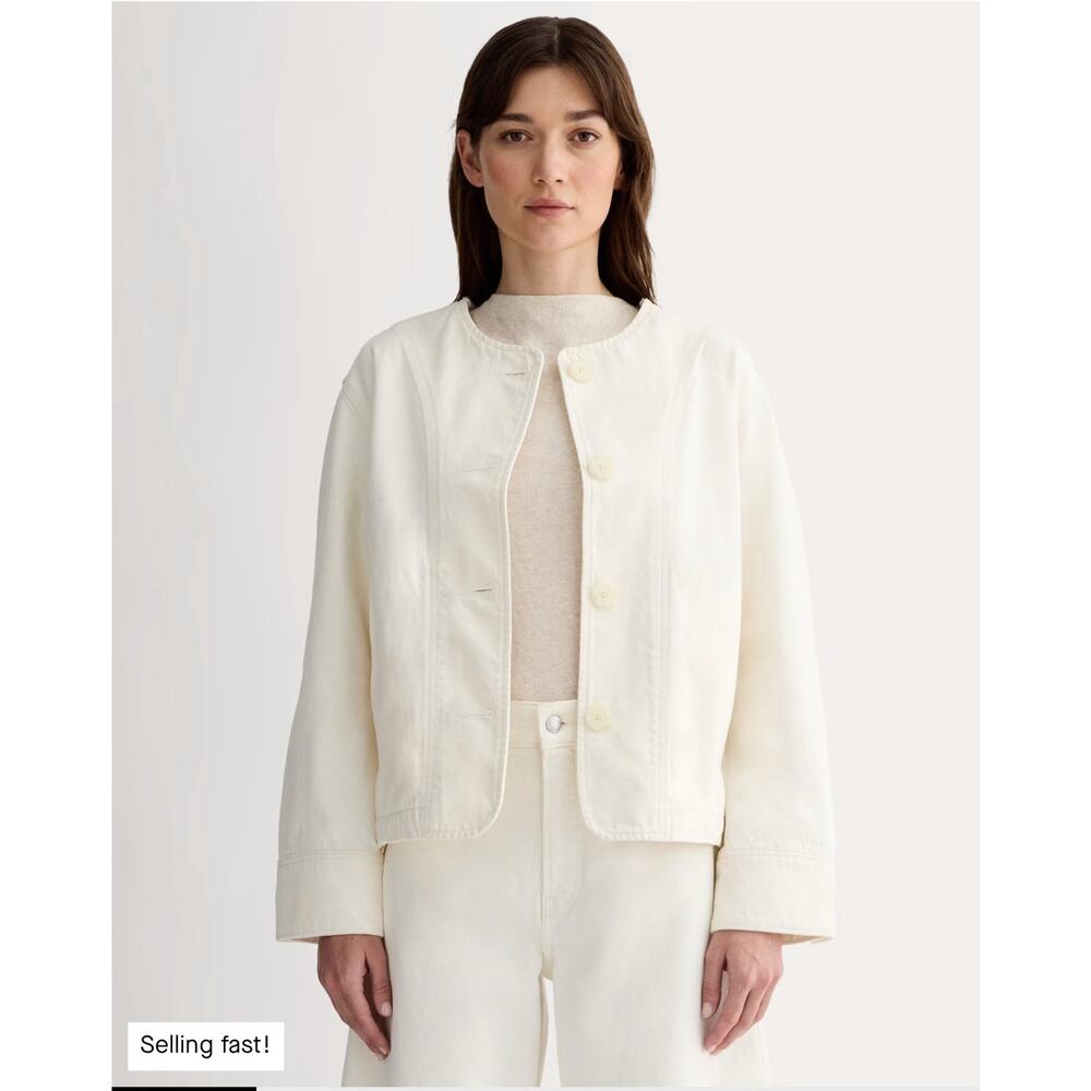 Everlane The Denim Barrel Jacket Sz XL Calico Ecru $148